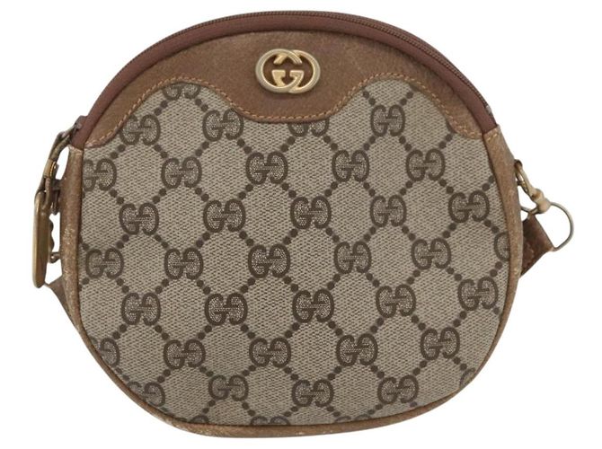 Gucci Borsa a Spalla GG Supreme PVC Beige Oro Auth SW2190 D'oro - vista 13