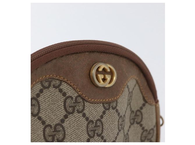 Gucci Borsa a Spalla GG Supreme PVC Beige Oro Auth SW2190 D'oro - vista 17