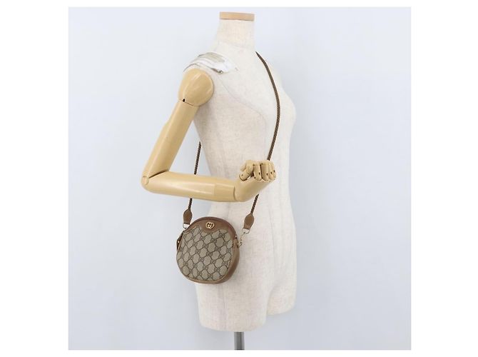 Gucci Borsa a Spalla GG Supreme PVC Beige Oro Auth SW2190 D'oro - vista 20