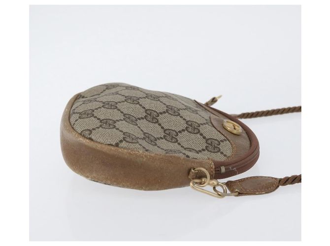 Gucci Borsa a Spalla GG Supreme PVC Beige Oro Auth SW2190 D'oro - vista 3