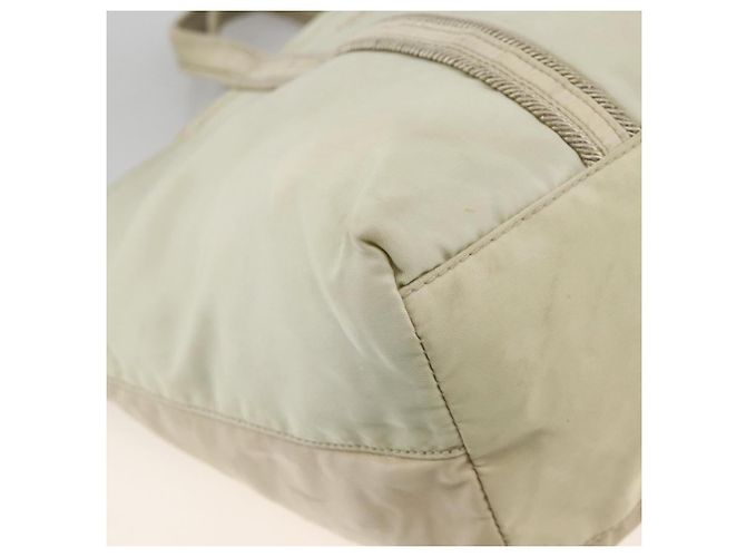 PRADA Borsa a mano in nylon beige argento autentica bs34100 - vista 14