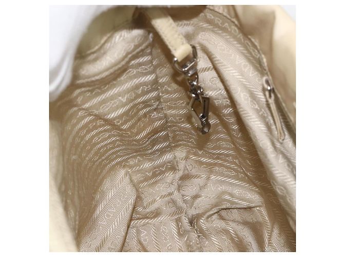 PRADA Borsa a mano in nylon beige argento autentica bs34100 - vista 20