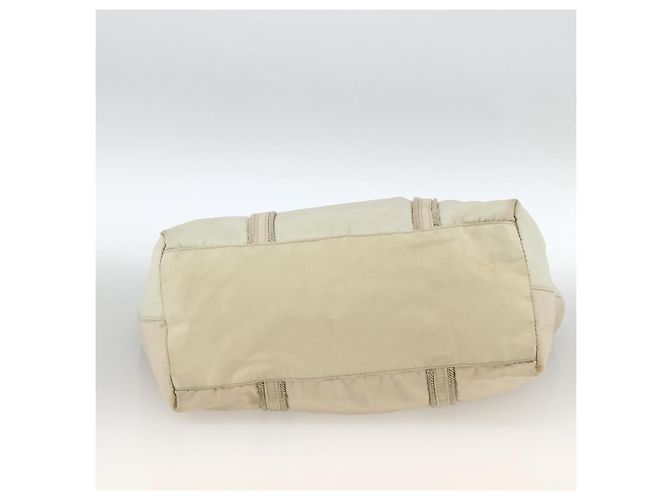 PRADA Borsa a mano in nylon beige argento autentica bs34100 - vista 5