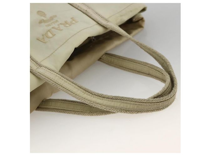 PRADA Borsa a mano in nylon beige argento autentica bs34100 - vista 7