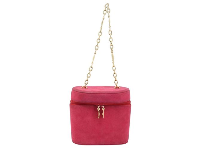 Borsa a Spalla con Catena Christian Dior in Pelle Scamosciata Rosa Oro Auth ARZ505A - vista 13
