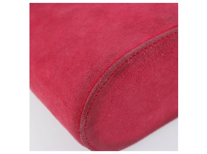 Borsa a Spalla con Catena Christian Dior in Pelle Scamosciata Rosa Oro Auth ARZ505A - vista 14
