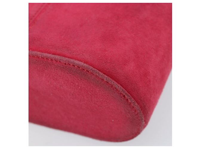 Borsa a Spalla con Catena Christian Dior in Pelle Scamosciata Rosa Oro Auth ARZ505A - vista 15