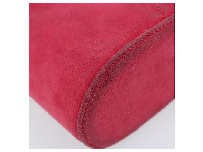 Borsa a Spalla con Catena Christian Dior in Pelle Scamosciata Rosa Oro Auth ARZ505A - vista 16
