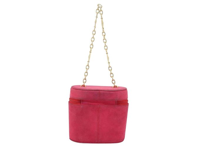 Borsa a Spalla con Catena Christian Dior in Pelle Scamosciata Rosa Oro Auth ARZ505A - vista 2