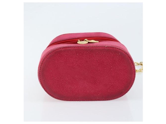 Borsa a Spalla con Catena Christian Dior in Pelle Scamosciata Rosa Oro Auth ARZ505A - vista 5