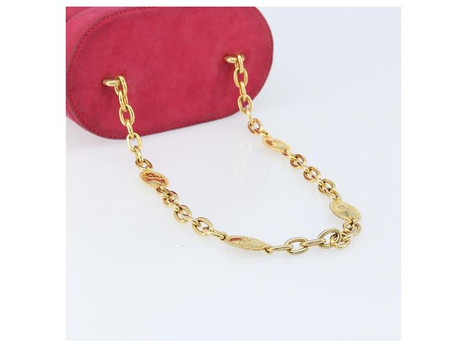 Borsa a Spalla con Catena Christian Dior in Pelle Scamosciata Rosa Oro Auth ARZ505A - vista 7