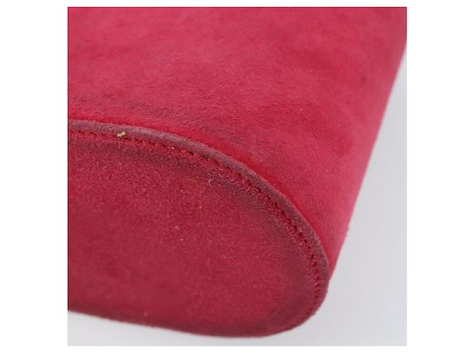 Borsa a Spalla con Catena Christian Dior in Pelle Scamosciata Rosa Oro Auth ARZ505A - vista 9
