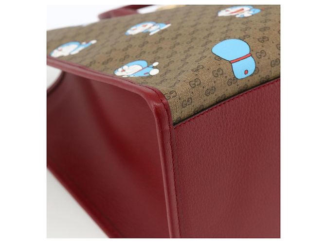 GUCCI GUCCI �~ Borsa Micro GG Supreme Doraemon PVC 2way Beige 653952 Auth ka3262SM D'oro - vista 16