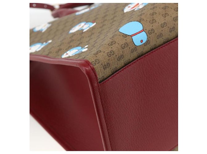 GUCCI GUCCI �~ Borsa Micro GG Supreme Doraemon PVC 2way Beige 653952 Auth ka3262SM D'oro - vista 18