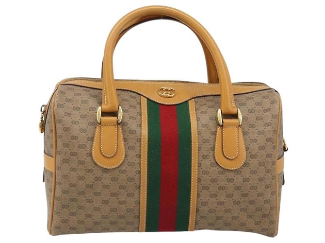 Borsa Sherry Line in PVC Micro GG Supreme Web di GUCCI 2way 002 115 0165 Auth fm5175 Beige D'oro - vista 13