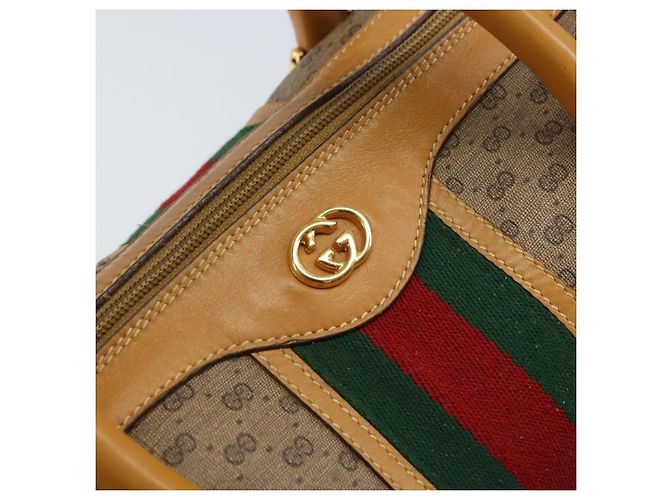 Borsa Sherry Line in PVC Micro GG Supreme Web di GUCCI 2way 002 115 0165 Auth fm5175 Beige D'oro - vista 18