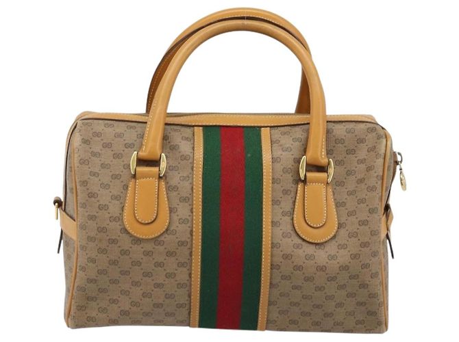 Borsa Sherry Line in PVC Micro GG Supreme Web di GUCCI 2way 002 115 0165 Auth fm5175 Beige D'oro - vista 2