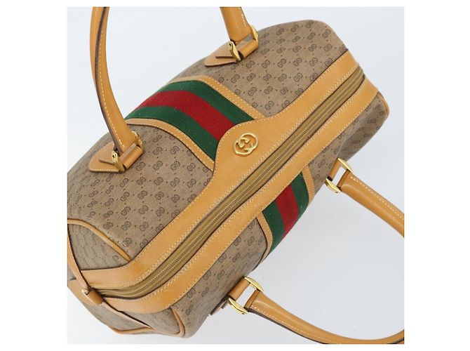 Borsa Sherry Line in PVC Micro GG Supreme Web di GUCCI 2way 002 115 0165 Auth fm5175 Beige D'oro - vista 6