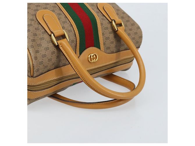 Borsa Sherry Line in PVC Micro GG Supreme Web di GUCCI 2way 002 115 0165 Auth fm5175 Beige D'oro - vista 7