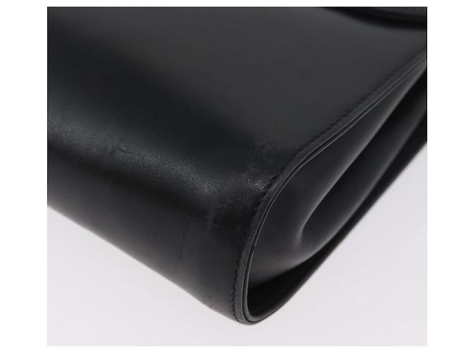 Borsa a Spalla Gancini in Pelle Nera e Oro Salvatore Ferragamo Auth LNZ598 Nero D'oro - vista 15