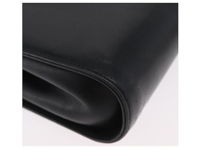 Borsa a Spalla Gancini in Pelle Nera e Oro Salvatore Ferragamo Auth LNZ598 Nero D'oro - vista 16