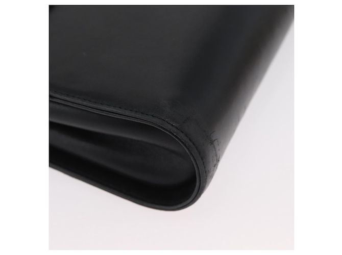 Borsa a Spalla Gancini in Pelle Nera e Oro Salvatore Ferragamo Auth LNZ598 Nero D'oro - vista 8