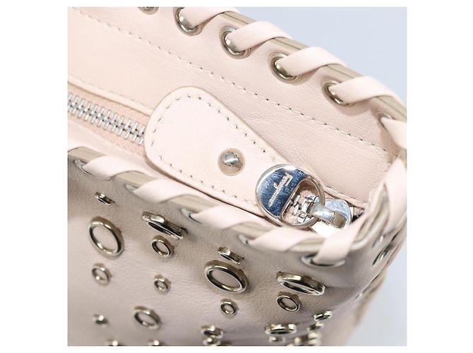 Borsa a mano in pelle Gancini Salvatore Ferragamo Rosa Argento Auth gh1927 - vista 10
