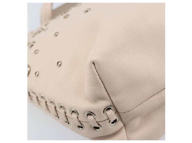 Borsa a mano in pelle Gancini Salvatore Ferragamo Rosa Argento Auth gh1927 - vista 16