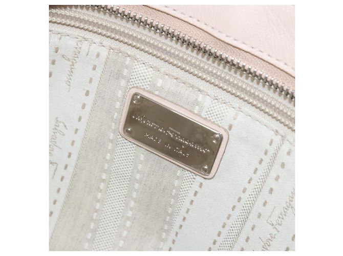 Borsa a mano in pelle Gancini Salvatore Ferragamo Rosa Argento Auth gh1927 - vista 18