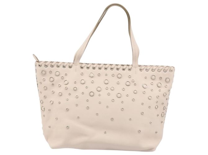 Borsa a mano in pelle Gancini Salvatore Ferragamo Rosa Argento Auth gh1927 - vista 2