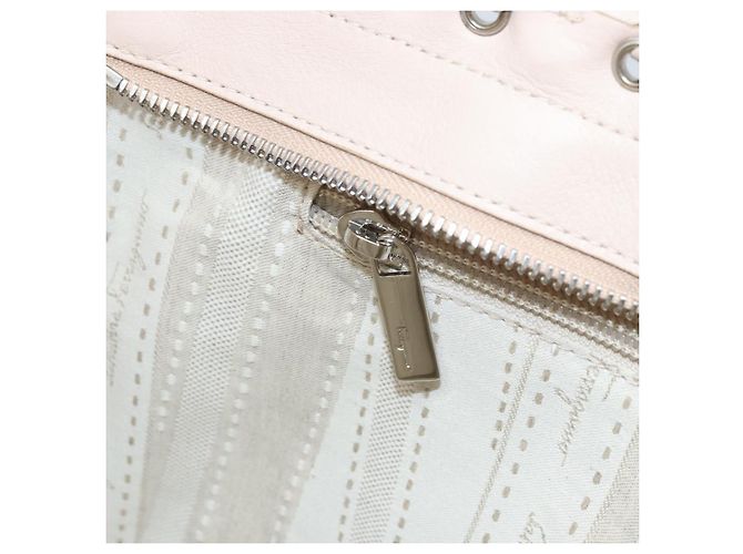 Borsa a mano in pelle Gancini Salvatore Ferragamo Rosa Argento Auth gh1927 - vista 21