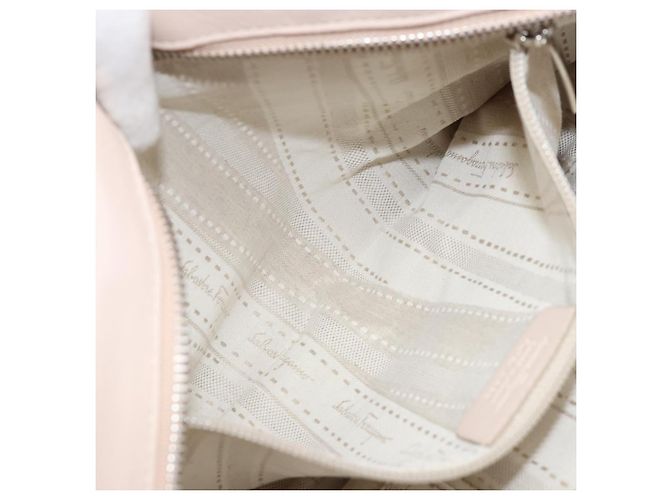 Borsa a mano in pelle Gancini Salvatore Ferragamo Rosa Argento Auth gh1927 - vista 22