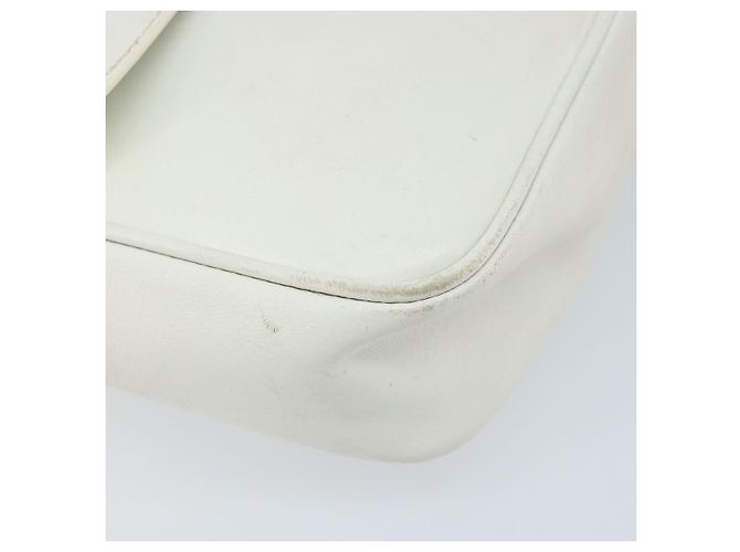 Céline Borsa a spalla in pelle CELINE Star Ball Chain Bianco Argento Auth LNZ806 - vista 14