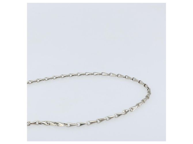 Céline Borsa a spalla in pelle CELINE Star Ball Chain Bianco Argento Auth LNZ806 - vista 8