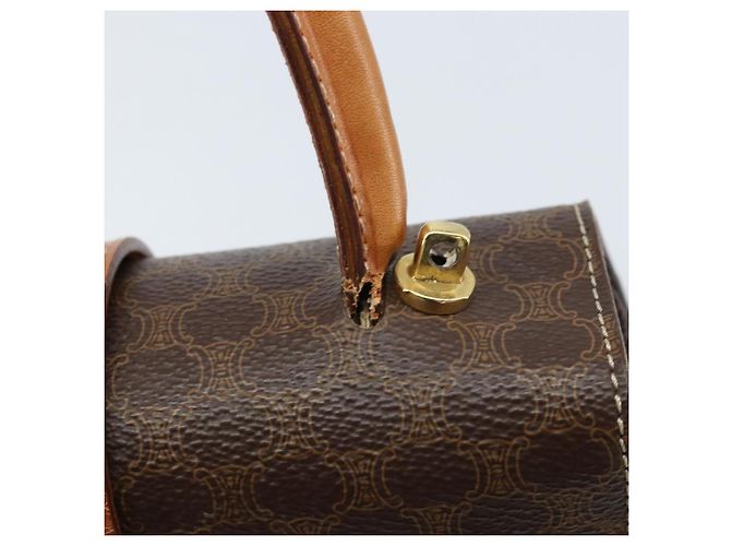 Céline Borsa a mano in tela Macadam CELINE PVC 2in1 oro marrone Auth ARZ616A D'oro - vista 10