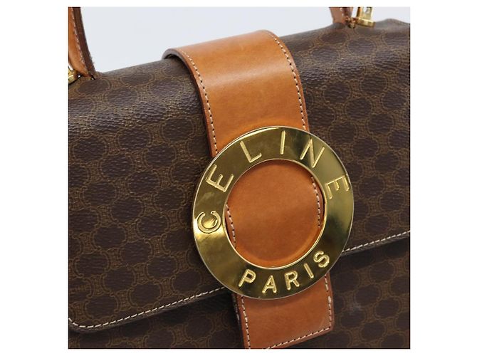 Céline Borsa a mano in tela Macadam CELINE PVC 2in1 oro marrone Auth ARZ616A D'oro - vista 18