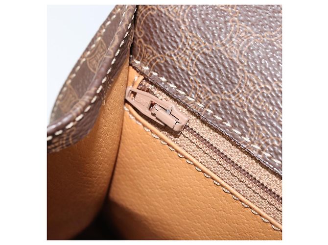 Céline Borsa a mano in tela Macadam CELINE PVC 2in1 oro marrone Auth ARZ616A D'oro - vista 22