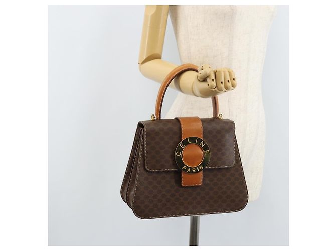 Céline Borsa a mano in tela Macadam CELINE PVC 2in1 oro marrone Auth ARZ616A D'oro - vista 25
