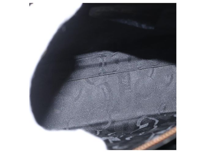 Borsa a Spalla Gancini in Pelle Nera e Oro Auth AMZ436 di Salvatore Ferragamo Nero D'oro - vista 11