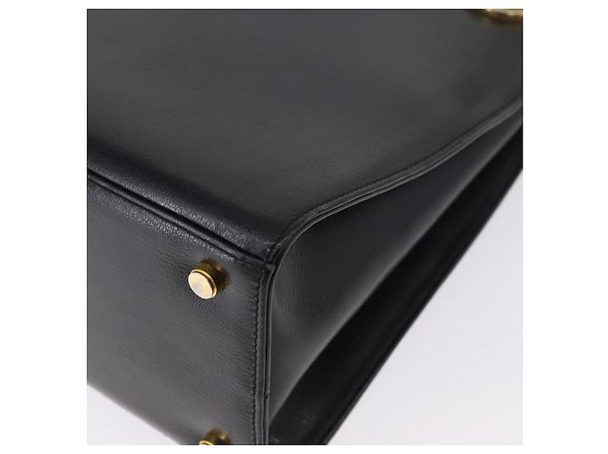Borsa a Spalla Gancini in Pelle Nera e Oro Auth AMZ436 di Salvatore Ferragamo Nero D'oro - vista 15