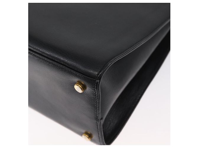 Borsa a Spalla Gancini in Pelle Nera e Oro Auth AMZ436 di Salvatore Ferragamo Nero D'oro - vista 17