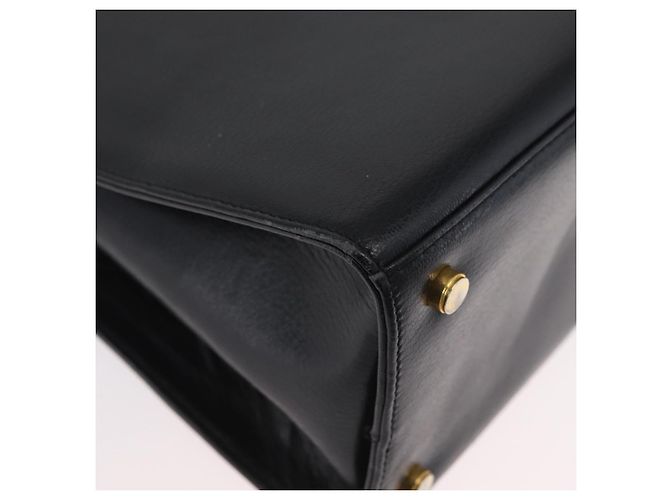 Borsa a Spalla Gancini in Pelle Nera e Oro Auth AMZ436 di Salvatore Ferragamo Nero D'oro - vista 8