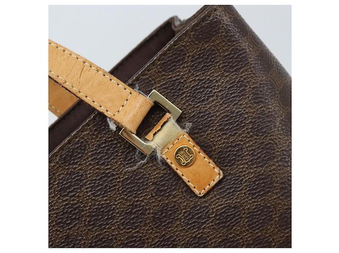 Céline Borsa tote in tela Macadam CELINE in pelle PVC marrone oro Auth BSZ496 D'oro - vista 10