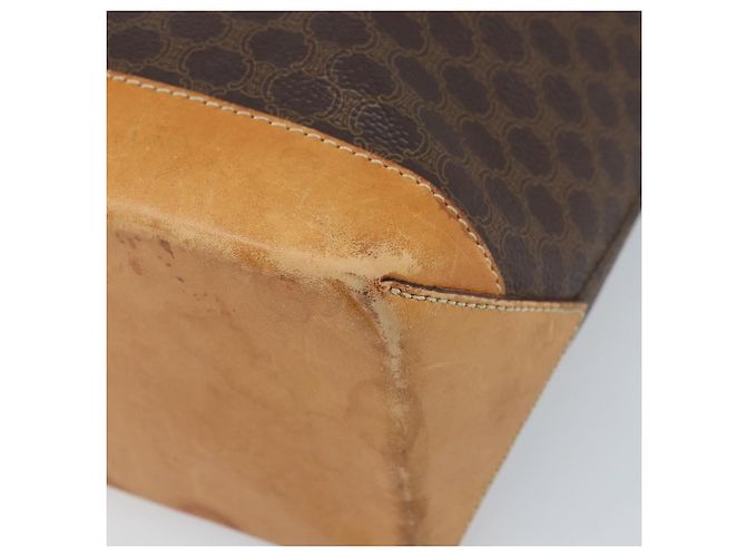 Céline Borsa tote in tela Macadam CELINE in pelle PVC marrone oro Auth BSZ496 D'oro - vista 15
