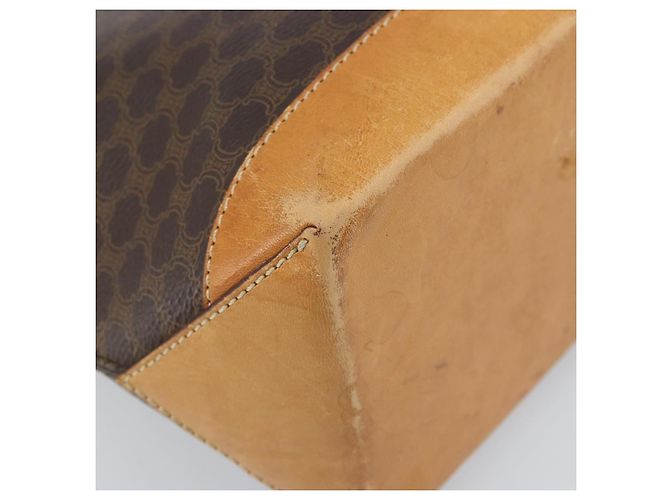 Céline Borsa tote in tela Macadam CELINE in pelle PVC marrone oro Auth BSZ496 D'oro - vista 16