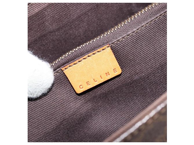 Céline Borsa tote in tela Macadam CELINE in pelle PVC marrone oro Auth BSZ496 D'oro - vista 18