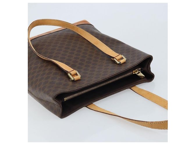 Céline Borsa tote in tela Macadam CELINE in pelle PVC marrone oro Auth BSZ496 D'oro - vista 6