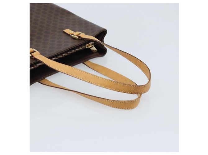 Céline Borsa tote in tela Macadam CELINE in pelle PVC marrone oro Auth BSZ496 D'oro - vista 7