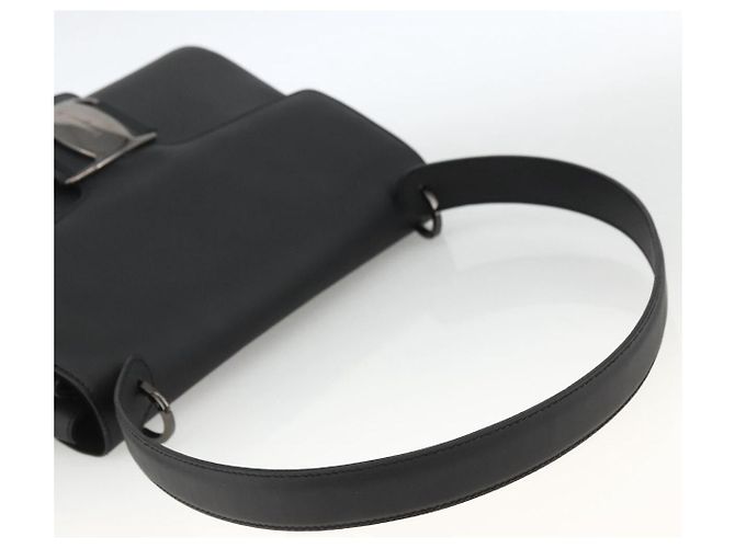 Borsa a Spalla Vala in PVC Canvas Nero Argento di Salvatore Ferragamo Auth gh1939 - vista 7