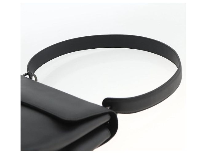 Borsa a Spalla Vala in PVC Canvas Nero Argento di Salvatore Ferragamo Auth gh1939 - vista 8